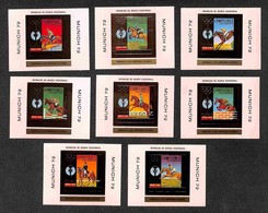 OLTREMARE - GUINEA EQUATORIALE - 1972 - Foglietti Foglia D’oro Olimpiadi Monaco (Block A21/A28) - Non Dentellati - Serie - Other & Unclassified