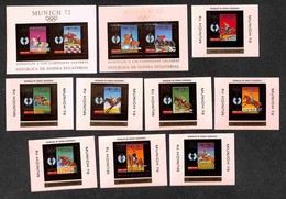 OLTREMARE - GUINEA EQUATORIALE - 1972 - Foglietti Foglia D’oro Olimpiadi Monaco (Block A21/A28 + A29/A30) - Serie Comple - Sonstige & Ohne Zuordnung