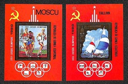 OLTREMARE - GUINEA EQUATORIALE - 1978 - Foglietti Foglia D’oro Olimpiadi Di Mosca (Block 286 + Block 289) - 2 Foglietti  - Andere & Zonder Classificatie