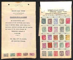 OLTREMARE - INDIA BRITANNICA - Collezioncina Di 100 Diversi Usati Predisposta In Folder Da Mission Stamp Company/Allahab - Other & Unclassified