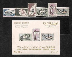 OLTREMARE - LIBANO - 1965 - Olimpiadi Tokyo (888A/893A + Block 27) - Serie Completa + Foglietto - Gomma Integra (30+) - Andere & Zonder Classificatie