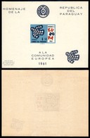 OLTREMARE - PARAGUAY - 1961 - Foglietto Europa (block 17) - Non Dentellato - Gomma Integra - Andere & Zonder Classificatie