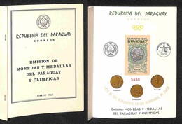 OLTREMARE - PARAGUAY - 1965 - Foglietto Monete E Medaglie Olimpiadi (Block 68II) - Libretto Originale - Gomma Integra - Sonstige & Ohne Zuordnung