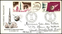 OLTREMARE - POLINESIA FRANCESE - 1966 - Primo Satellite Francese (52/53) - FDC 7.2.66 - Sonstige & Ohne Zuordnung