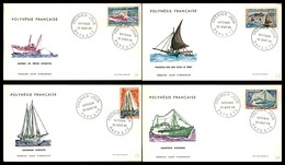 OLTREMARE - POLINESIA FRANCESE - 1966 - Barche (58/61) - 4 FDC 30.8.66 - Andere & Zonder Classificatie