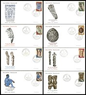 OLTREMARE - POLINESIA FRANCESE - 1968 - Sculture (73/80) - 8 FDC 19.12.67/28.2.68 - Andere & Zonder Classificatie