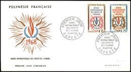 OLTREMARE - POLINESIA FRANCESE - 1968 - Diritti Dell’Uomo (87/88) - FDC 10.8.68 - Otros & Sin Clasificación