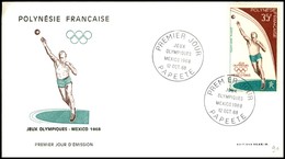 OLTREMARE - POLINESIA FRANCESE - 1968 - 35 Fr Olimpiadi (89) - FDC 12.10.68 - Andere & Zonder Classificatie