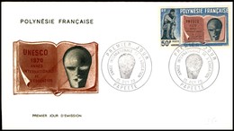 OLTREMARE - POLINESIA FRANCESE - 1970 - 50 Fr. Unesco (120) - FDC 15.10.70 - Andere & Zonder Classificatie
