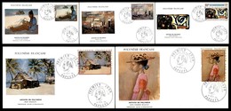 OLTREMARE - POLINESIA FRANCESE - 1970 - Artisti Polinesiani (121/125) - 5 FDC 14.12.70 - Andere & Zonder Classificatie