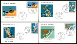 OLTREMARE - POLINESIA FRANCESE - 1971 - Pescatori (129/132) - Serie Completa - 4 FDC 11.5.71 - Sonstige & Ohne Zuordnung