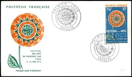 OLTREMARE - POLINESIA FRANCESE - 1972 - 36 Fr Festival Dell’Arte (155) - FDC 9.5.72 - Other & Unclassified