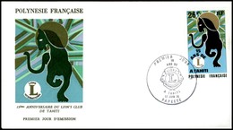 OLTREMARE - POLINESIA FRANCESE - 1975 - 26 Fr Lions Club (196) - FDC 19.6.75 - Other & Unclassified