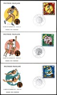 OLTREMARE - POLINESIA FRANCESE - 1975 - V Giochi Pacifico Del Sud (198/200) - Serie Completa - 3 FDC 1.8.75 - Sonstige & Ohne Zuordnung