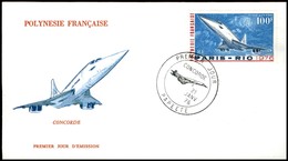 OLTREMARE - POLINESIA FRANCESE - 1976 - 100 Fr Concorde (208) - FDC 21.1.76 - Other & Unclassified