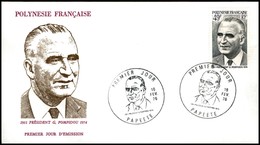 OLTREMARE - POLINESIA FRANCESE - 1976 - 49 Fr Pompidou (209) - FDC 16.2.76 - Andere & Zonder Classificatie