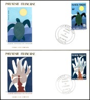 OLTREMARE - POLINESIA FRANCESE - 1976 - Ecologia (217/218) - Serie Completa - 2 FDC 24.6.76 - Andere & Zonder Classificatie