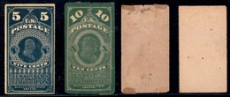 OLTREMARE - STATI UNITI - 1865 - Ristampe - Newspaper Stampa 5 Cent (PR5) + 10 Cent (PR6 Difettoso) - Nuovi - Sempre Sen - Sonstige & Ohne Zuordnung