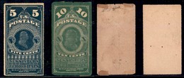 OLTREMARE - STATI UNITI - 1865 - Ristampe - Newspaper Stampa 5 Cent (PR5) + 10 Cent (PR6 Difettoso) - Nuovi - Sempre Sen - Autres & Non Classés