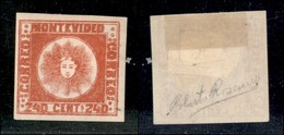 OLTREMARE - URUGUAY - 1858 - 240 Cent Montevideo (7 - Cartaspessa) - Gomma Originale - Other & Unclassified