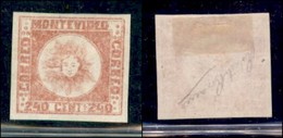 OLTREMARE - URUGUAY - 1858 - 240 Cent Montevideo (7 - Carta Sottile) - Gomma Originale - Other & Unclassified