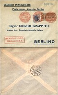 POSTA AEREA - AEROGRAMMI - PRIMI VOLI - ITALIA - 1928 (30 Maggio) - Venezia Berlino - Aerogramma Del Volo - Otros & Sin Clasificación