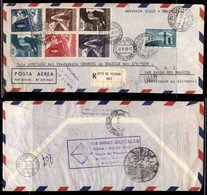 POSTA AEREA - AEROGRAMMI - PRIMI VOLI - ITALIA - 1958 (3 Settembre) - Volo Gronchi-Vaticano Brasile - Aerogramma Raccoma - Andere & Zonder Classificatie