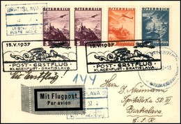 POSTA AEREA - AEROGRAMMI - PRIMI VOLI - AUSTRIA - 1937 (15 Maggio) - Klagenfurt Bratislava - Aerogramma Del Volo - Autres & Non Classés