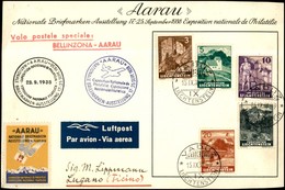 POSTA AEREA - AEROGRAMMI - PRIMI VOLI - LIECHTENSTEIN - 1938 (23 Settembre) - Bellinzona Aaran - Aerogramma Da Vaduz A L - Other & Unclassified