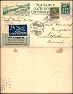 POSTA AEREA - AEROGRAMMI - PRIMI VOLI - SVIZZERA - 1924 (9 Giugno) - Romanshorn Zurich - Aerogramma Per Nastved - Other & Unclassified