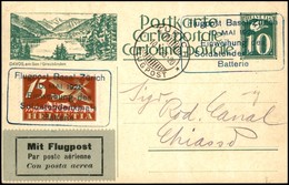 POSTA AEREA - AEROGRAMMI - PRIMI VOLI - SVIZZERA - 1925 (10 Maggio) - Basel Zurich - Aerogramma Per Chiasso - Other & Unclassified