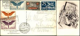 POSTA AEREA - AEROGRAMMI - PRIMI VOLI - SVIZZERA - 1927 (22 Agosto) - Zurigo Bellinzona - Cartolina Postale Con Affranca - Autres & Non Classés