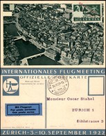 POSTA AEREA - AEROGRAMMI - PRIMI VOLI - SVIZZERA - 1929 (24 Settembre) - Bern Flugplatz Luftpost (in Rosso) - Cartolina  - Autres & Non Classés