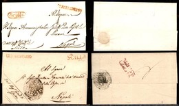 PREFILATELICHE - 1823 - Scilla (rosso) + Di R. Servizio (rosso) - Due Involucri Di Lettere Per Napoli - Chiavarello - Sonstige & Ohne Zuordnung