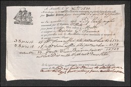 DOCUMENTI - VARIE - CARTOLINE - 1844 (7 Settembre) - Marsiglia - Polizza Di Carico Per Malta - Altri & Non Classificati