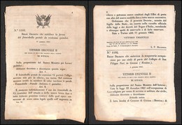 DOCUMENTI - VARIE - CARTOLINE - 1863 - Torino 11 Gennaio - Decreto 1101 (1 Foglio) Per L’emissione Del 15 Cent Litografi - Autres & Non Classés