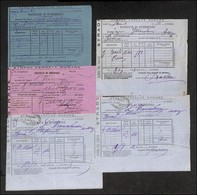 DOCUMENTI - VARIE - CARTOLINE - 1881/1885 - Strade Ferrate Romane - 5 Ricevute Di Spedizione Del Periodo - Sonstige & Ohne Zuordnung