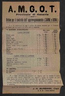 DOCUMENTI - VARIE - CARTOLINE - 1943 - AMGOT - Ionia 30.9.43 - Ordine Per Il Controllo Dell’approvigionamento (carne E U - Altri & Non Classificati