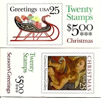 UNITED STATES (USA), 1989, Booklet 167/68, Christmas, Mi 0-129/130 - 2. 1941-80