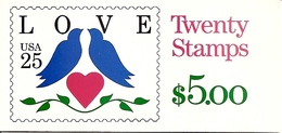 UNITED STATES (USA), 1990, Booklet 169, Love-booklet, Mi 0-132 - 1941-80