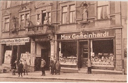 HOF Bayern Kolonialwaren Laden Und Lichtspielhaus Weiße Wand Max Gemeinhardt Rückseitig Gummistempel Ungelaufen - Hof