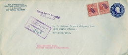 1942 ESTADOS UNIDOS , SOBRE ENTERO POSTAL CERTIFICADO , NEW CASTLE - NEW YORK , LLEGADA - 1941-60