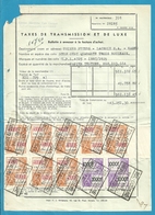 Fiscale Zegels 5000 Fr + 1000 Fr.+....TP Fiscaux / Op Dokument Douane En 1946 Taxe De Transmission Et De Luxe - Documenten