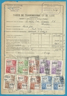 Fiscale Zegels 5000 Fr + 1000 Fr.+....TP Fiscaux / Op Dokument Douane En 1947 Taxe De Transmission Et De Luxe - Documents