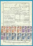 Fiscale Zegels 5000 Fr + 1000 Fr.+....TP Fiscaux / Op Dokument Douane En 1946 Taxe De Transmission Et De Luxe - Documents