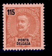 ! ! Ponta Delgada - 1898 D. Carlos 115 R - Af. 32 - MH - Ponta Delgada
