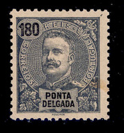 ! ! Ponta Delgada - 1898 D. Carlos 180 R - Af. 34 - MH - Ponta Delgada