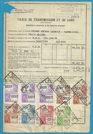 Fiscale Zegels 2500 Fr 1000 Fr + 500 Fr.+200 Fr.TP Fiscaux / Op Dokument Douane En 1946 Taxe De Transmission Et De Luxe - Dokumente