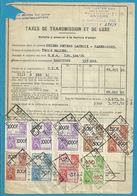 Fiscale Zegels 2500 Fr 1000 Fr + 500 Fr.+200 Fr.TP Fiscaux / Op Dokument Douane En 1946 Taxe De Transmission Et De Luxe - Documents