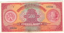 Czechoslovakia, 500 Korun, 1929, SPECIMEN, Narodna Banka Češkoslovenska, Patsto Korun, Serie E, RARE! - Checoslovaquia